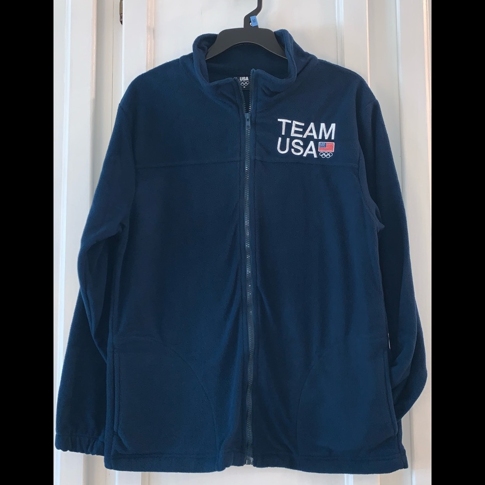 Team USA Navy Fleece zip up jacket Size Medium